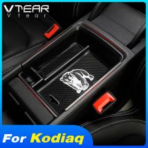 Vtear Für Skoda Kodiaq auto lagerung box container halter verstauen aufräumen zentrale fach schindel zubehör dekoration innen