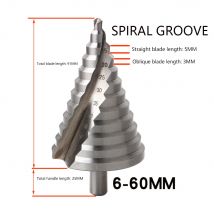 6-60MM Schritt Bohrer Pagode Bohrer Spirale Multi-Funktion Twist Bohrer Power Tool Spiral Nut Metall Stahl reibahle Power Tool