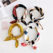 New Square Silk Scarf Women Fashion Print Small Neck Scarfs Office Lady Hair Band Foulard Hand Kerchief Female Bandana Shawl