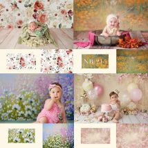 Mocsicka Ölgemälde, Blumenfotografie-Hintergrund, Blumenporträt-Shooting-Hintergrund für Fotostudio, Neugeborenen-Requisiten zum 1. Geburtstag