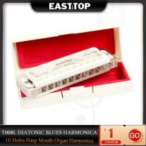 EASTTOP T008L Armonica diatonica Blues Chiave di D Armonica per arpa a 10 fori per professionisti adulti
