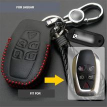 For JAGUAR XJ XJ-L 2011-2016 Genuine Leather Keyless Remote Smart Car Key Fob Cover Shell Protector Holder Bag Auto Accessories