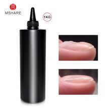 MSHARE 1kg 3 in 1 Clear Rubber Base Gel Nail Alignment Gel Self Leveling Build Nail Plate C-Curve Strengthen Soak Off