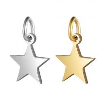 5pcs/Lot Stainless Steel High Polish Star Shaped Charms Pendants for DIY Fashion Jewelry Making Bracelets Necklaces Accessories