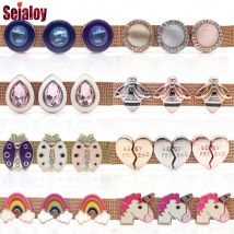 2Pcs 10mm Herz Perlen Charme Fit 10mm edelstahl Mesh Armband Original Rakete Flugzeug Anchor Perlen für uhr Gürtel Armreif