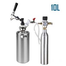 10L Mini Brummstimme, Druck Bier Fass Set mit 90 PSI Co2 Ladegerät & Co2 Soda Flasche Zylinder, homebrew Fassbier Tippen Dispenser