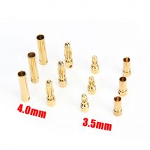 Bananenstecker 12 Paar/Set 3,5 mm, 4,0 mm vergoldeter Bananenstecker für RC-Modell Li-Po-Akku ESC bürstenloser Motor