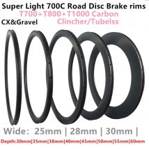 Dożywotnia gwarancja T800+T1000 UD Matte 30mm 35mm 40mm 45mm 50mm 55mm 60mm Gravel CX felgi rowerowe