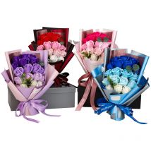 Creative Soap Rose Bouquet Flower Valentine's Day Christmas Birthday Gift  Bridal Wedding Bouquet Home Party Decor With giftbox