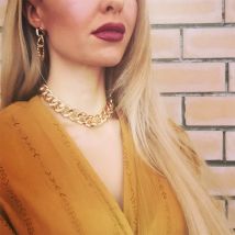 Retro Übertrieben Dicke Kette Halskette Doppel Persönlichkeit Kette Hip-Hop Choker Necklac Frauen Schmuck