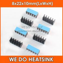 WIR MACHEN KÜHLKÖRPER, 8 x 22 x 10 mm, Aluminium, schwarz eloxierter Kühlkörper, Kühler, Kühler für Raspberry Pi, elektronischer Chip-IC mit Therm