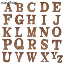 Beech Wooden English Alphabet Teether DIY Baby Teething Nursing Accessories Teether Baby Preschool Education Letter Shape Toy