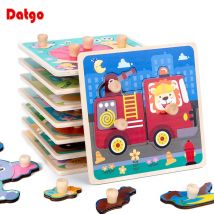 Kinder Montessori Holz Puzzle Hand Greifen Bord Spielzeug für Kinder Cartoon Tier Holz Jigsaw Baby Frühe Pädagogische Erkenntnis Spielzeug
