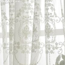 MAKEHOME Bestickt Weiß Sheer Tüll Vorhänge für Wohnzimmer Europäischen Voile Tüll Vorhänge für Schlafzimmer Spitze Fenster Vorhänge