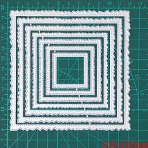 metal cutting die layer wave square frame craft die template for diy Scrapbooking emboss paper card making die mould stencil