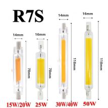 R7S Tubo di vetro LED 78MM 15W 20W Lampadina COB 118MM 30W 40W Lampada a mais R7S J78 J118 AC220V 110V Sostituisci la luce alogena 50W Lampadas