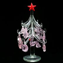 Glas weihnachten baum Rosa engel, rose, bogen, flamingo, schmetterling, fuß, herz, shell, marmor ball, blume Weihnachten decor zubehör