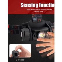 BORUiT IR Sensor LED Headlamp 18650Battery USB Rechargeable Headlight Waterproof Work Torch Fishing Camping Head Flashlight