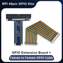 Raspberry Pi 5 4 3 GPIO Expension Board T-Type Board + 40 Pin 20CM Female to Female GPIO Cable Adapter for Orange Pi for Arduino