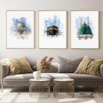 Abstract Islamic Mosque Dome Rock Temple Posters Modern Canvas Painting Wall Art Print Picture Living Room Interior Home Decor