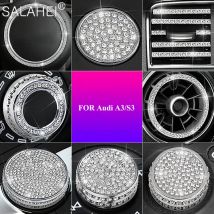 Luxus Kristall Diamant Auto Lenkrad Emblem Innen Strass Für Audi A3 S3 Q2L Dekoration Aufkleber Auto zubehör