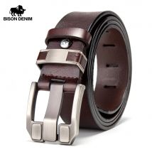 Bison Denim Herren Gürtel hochwertige Echt ledergürtel für Herren Luxusmarke Vintage Pin Schnallen riemen für Jeans versand kostenfrei