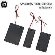 2x 3x 4x AAA Batterie Box Fall Halter Mit Draht Führt Anschluss Solder Batterie Halter Fall Box Mit AUF/OFF Schalter