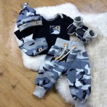 Pudcoco Herbst Neue Casual 3 stücke Baby Jungen Kleidung Set Neugeborenen Jungen Camouflage Top Lange Hosen Hut Outfits