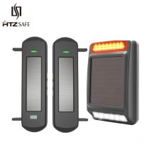 HTZSAFE Solar-Wireless-Alarmsystem – 800 Meter kabellose Reichweite – 100 Meter Sensorreichweite – Solar-Sirene und Stroboskop – DIY-Heimsicherheit