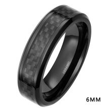 Kolmnsta 6mm 8mm herren Schwarz Carbon Fiber Inlay Keramik Ring Koreanische Hochzeit Band Engagement Ringe Für Frauen marke Paar Schmuck