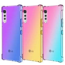 Stoßfeste Farbverlaufs-Silikonhülle für LG Velvet 5G Stylo 5 6 Phoenix 5 Regenbogenfarbene Anti-Klopf-Abdeckung für LG V60 ThinQ Aristo 5