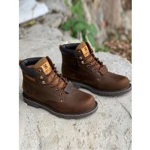 Men's Genuine Leather Boots  Classic Outdoor Boots  Casual Shoes Ankle Motorcycle Boots  Antislip Comfy Shoes Western Style