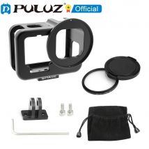 PULUZ für GoPro HERO12 11 Schwarz 10 9 Schwarz verdickte Gehäuseschale CNC-Aluminiumlegierung Schutzkäfig mit Rahmen und 52 mm UV-Objektiv