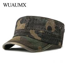 Vintage Camouflage Hüte für Männer Frauen Frühling Sommer Flache Top Baseball Caps Outdoor Camo Kadett Kampf Angeln Kappe Sonnenschutz Kappe