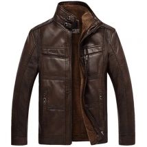 Lederjacke für Herren, Mäntel, 2024, Marke, hochwertige PU-Oberbekleidung, Herren, Business, Winter,