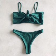 ZTVitality Push-Up Bikini Sexy Bogen Grün Bikinis 2021 Heißer Verkauf Gepolsterte Tanga Badeanzug Brasilianische Biquini Low Taille Bademode Frauen