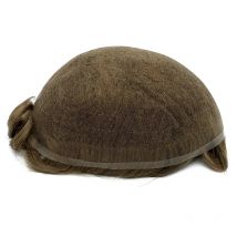 Haar Stock French Lace Bleach Knot Natural Hairline Herren Toupet Indian Human Hair Replacement