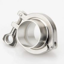 2"(51mm) Sanitary Tri Clamp Weld Ferrule + Tri Clamp + Silicon Gasket Union Set, 304 Stainless Steel For Homebrew