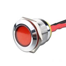 IP66 Waterproof One Color Flashing LED Metal Warning Indicator Light 22mm Pilot Signal Lamp 3V 6V 12V 24V 36V DC with Wire