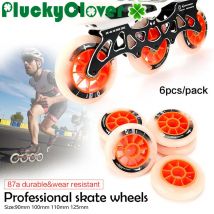 6 Stück 90 mm 100 mm 110 mm 125 mm Inline-Geschwindigkeits-Skate-Rad 87a Hochelastische Geschwindigkeits-Skating-Wettbewerb Rollschuhe Geschwindigkeitsrennen-Räder