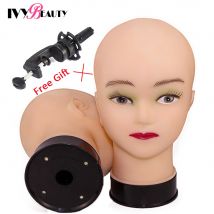 Heißer Verkauf Weibliche Mannequin Kopf Mit Perücke Ständer Clamp Für Make-Up Praxis Kosmetik Puppe Kopf Für Perücke Hut Display 51Cm