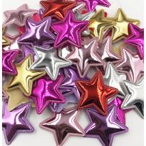 50 pcs PU Fabric Patches Padded Star Shape Felt Garment Appliques Padded Felt Appliques Hair Hat Decorative Ornament A354