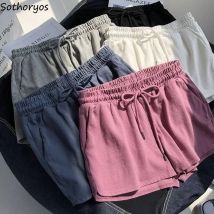 Schlaf Bottom Sommer Solide Kordelzug Lose Beliebte 3XL Einfache Täglichen Homewear Outwear Frauen Bodybuilding Pyjama Shorts Paare