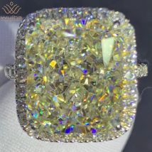 WUIHA Luxuriöse Echt 925 Sterling Silber 3EX Radiant Cut 8CT VVS D Farbe Erstellt Moissanite