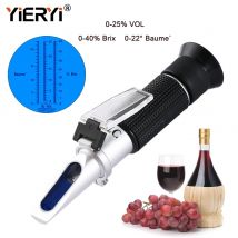 Nuovo rifrattometro portatile 3 in 1 per vino con uva e alcol (bilancia Brix, Baume e W25V/V)