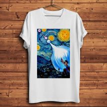Die sternen klare Nacht Kamehameha lustige T-Shirt Männer neue Kurzarm lässig cool van Gogh Streetwear Unisex T-Shirt homme