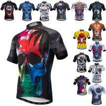 Weimostar Schädel Radfahren Jersey Männer Sommer Atmungsaktive Fahrrad Bekleidung Quick Dry MTB Fahrrad Jersey Anti-Uv Radfahren Hemd Maillot