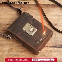 Kontakte Familie Vintage Herren Umhängetasche für iPhone 16 15 14 Pro Max Geldbörse Hasp Handtaschen 5.4/6.1/6,9 Zoll Handy