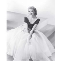 Vintage 50er Jahre schulter freie Tee Länge Anmut Kelly von Monaco weiß/schwarz formelle Abendkleid Abschluss ball Party kleider Vestidos de Fest