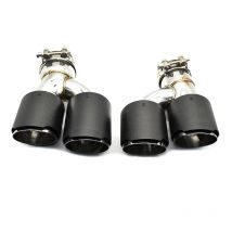 Dual Out Exhaust Tip Carbon Fiber Muffler Tip H Shape Tailpipe For BMW 525i 528i 530i G30 G31 2018+ 5 Series Exhaust Tip Nozzle